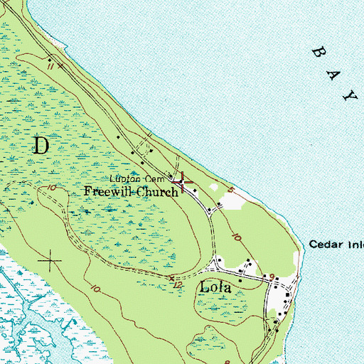 Topographic Map of Freewill Church, NC