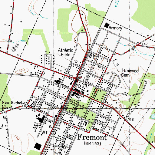Topographic Map of Fremont, NC