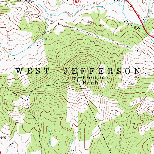 Topographic Map of Frenches Knob, NC
