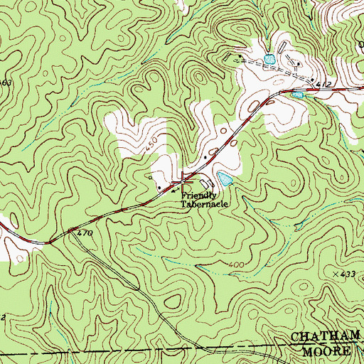 Topographic Map of Friendly Tabernacle, NC