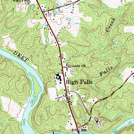 Topographic Map of Friends Church, NC