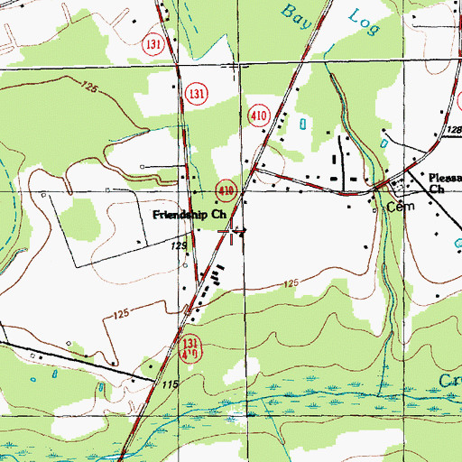 Topographic Map of Friendship Church, NC
