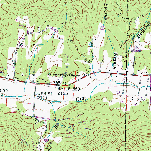 Topographic Map of Friendship Church, NC