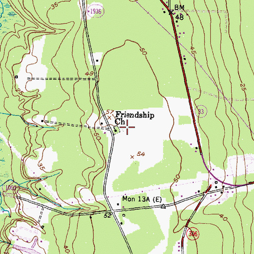 Topographic Map of Friendship Church, NC
