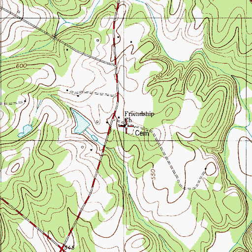 Topographic Map of Friendship Church, NC