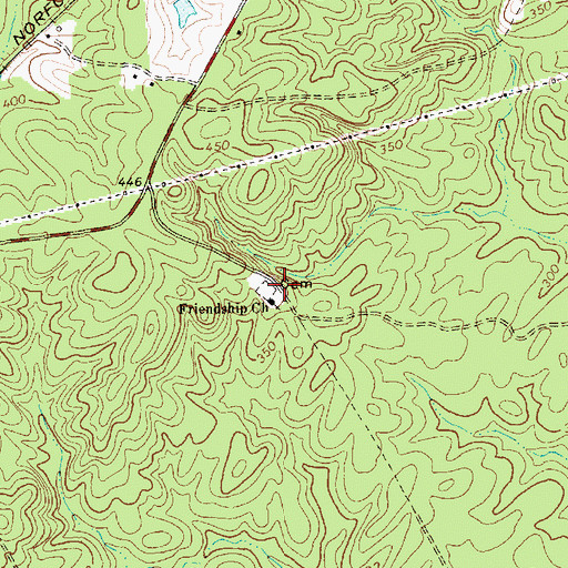 Topographic Map of Friendship Church, NC