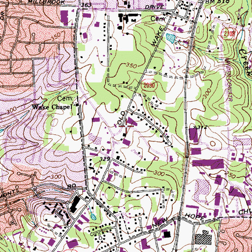 Topographic Map of Friendship Church, NC