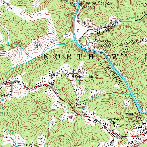 Topographic Map of Friendship Methodist Church, NC