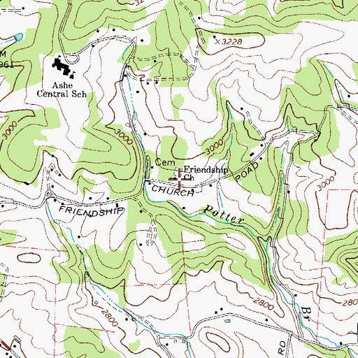 Topographic Map of Friendship Church, NC