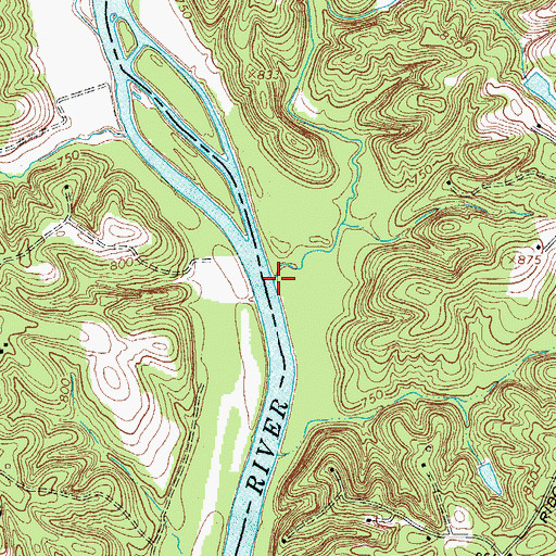 Topographic Map of Fries Creek, NC
