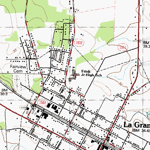 Topographic Map of Frink School, NC