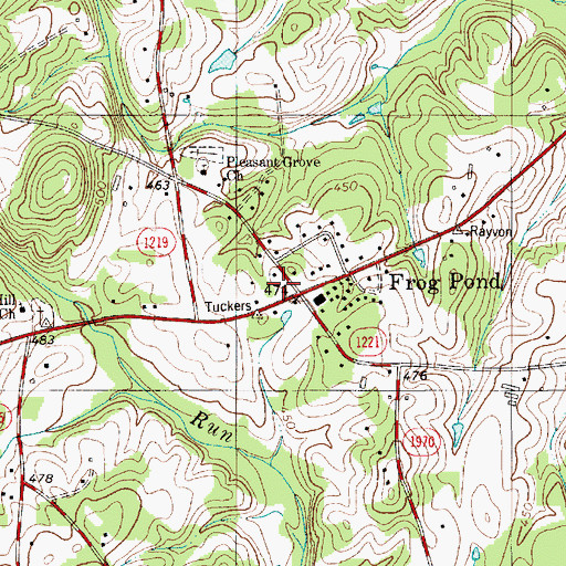 Topographic Map of Frog Pond, NC