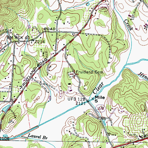 Topographic Map of Fruitland Cemetery, NC