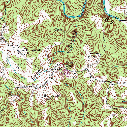 Topographic Map of Frye Cemetery, NC