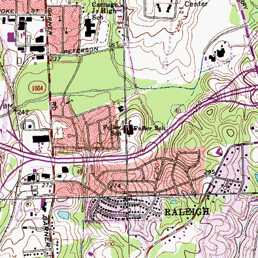 Topographic Map of Fuller GT Magnet Elementary School, NC