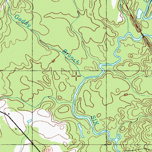 Topographic Map of Gaddy Branch, NC