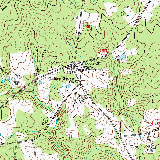 Topographic Map of Gaines Grove Church, NC