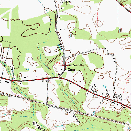 Topographic Map of Galilee Church, NC