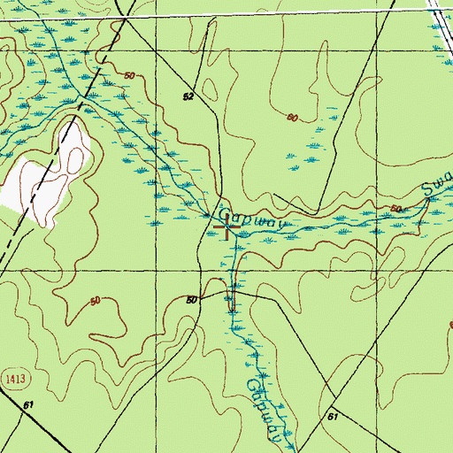 Topographic Map of Gapway Creek, NC