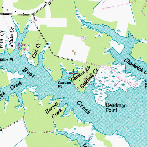 Topographic Map of Garden Creek, NC