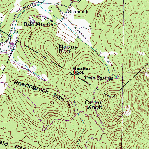 Topographic Map of Garden Spot, NC