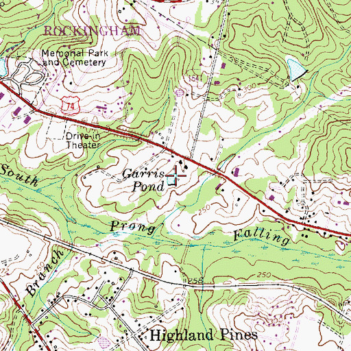 Topographic Map of Garris Pond, NC
