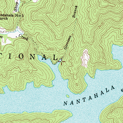 Topographic Map of Garrison Branch, NC