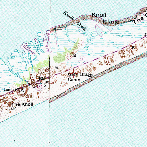 Topographic Map of Gary Braggs Camp, NC