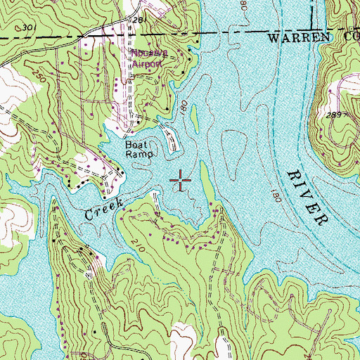 Topographic Map of Lake Gaston, NC