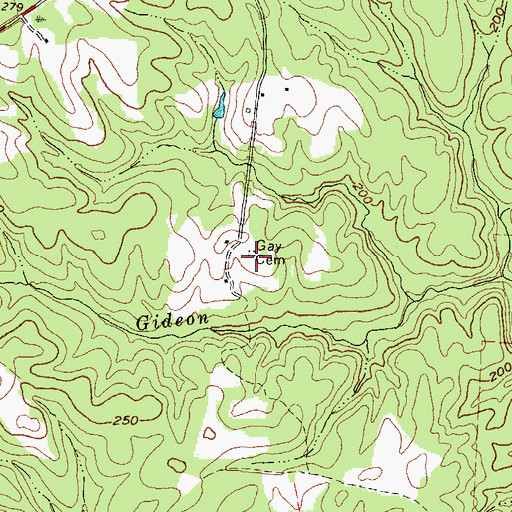 Topographic Map of Gay Cemetery, NC