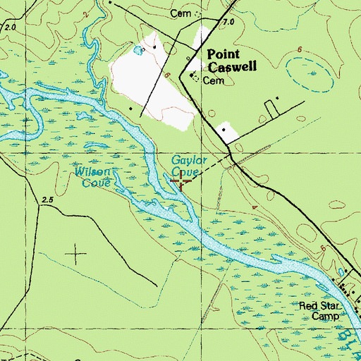 Topographic Map of Gaylor Cove, NC