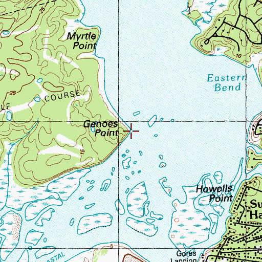 Topographic Map of Genoes Point, NC
