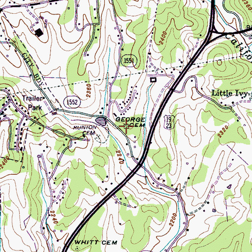 Topographic Map of George Cemetery, NC