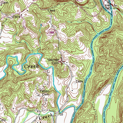 Topographic Map of George Cemetery, NC