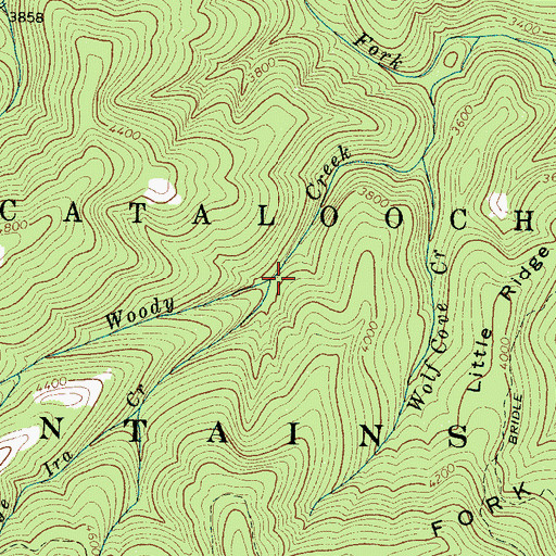 Topographic Map of George Ira Creek, NC