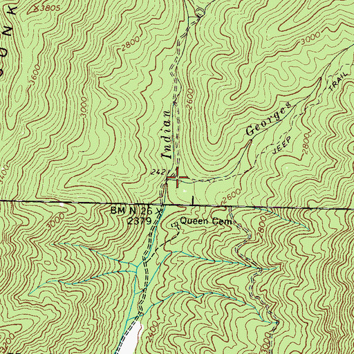 Topographic Map of Georges Branch, NC