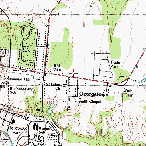 Topographic Map of Georgetown, NC