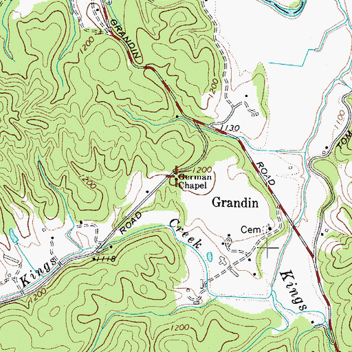 Topographic Map of German Chapel, NC