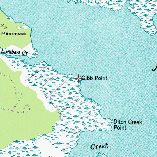 Topographic Map of Gibb Point, NC