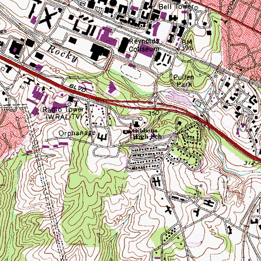 Topographic Map of Gibbons High School, NC