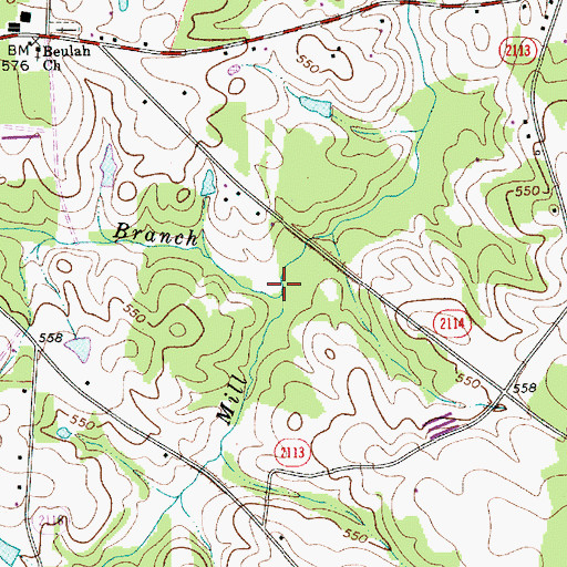 Topographic Map of Gibbs Branch, NC