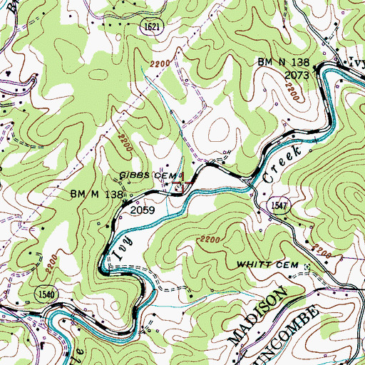 Topographic Map of Gibbs Cemetery, NC