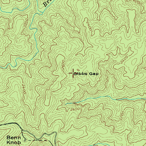 Topographic Map of Gibbs Gap, NC