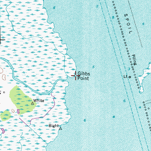Topographic Map of Gibbs Point, NC