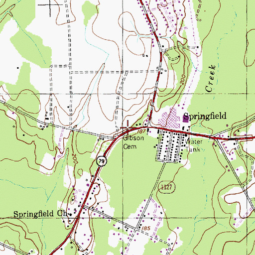 Topographic Map of Gibson Cemetery, NC