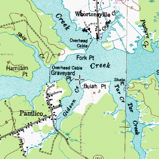 Topographic Map of Gideon Creek, NC