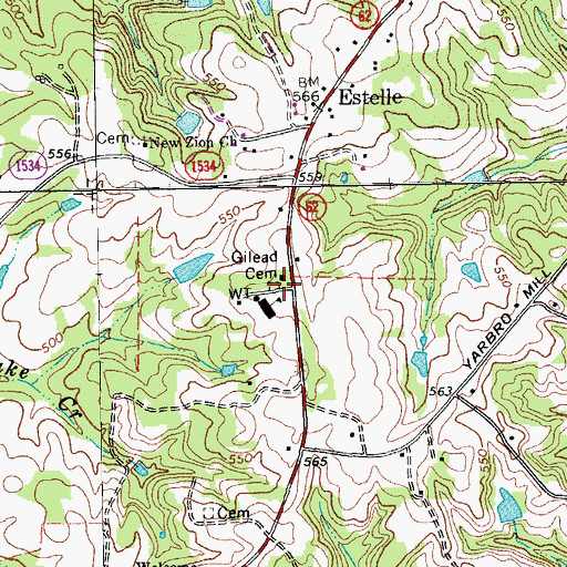 Topographic Map of Gilead Cemetery, NC