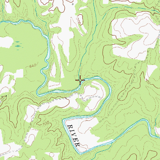 Topographic Map of Giles Creek, NC
