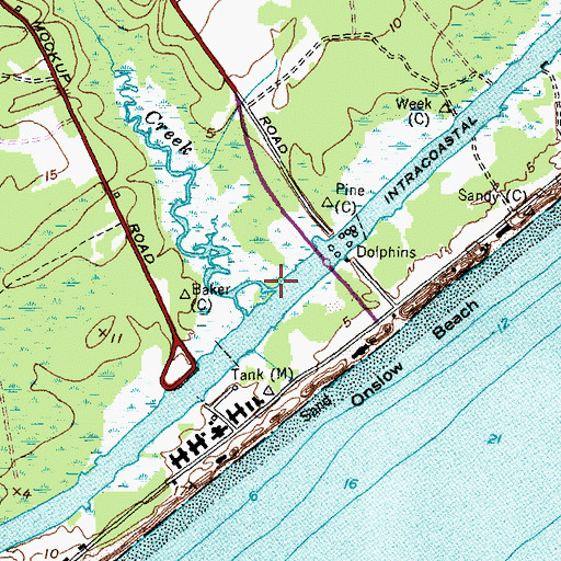 Topographic Map of Gillets Creek, NC