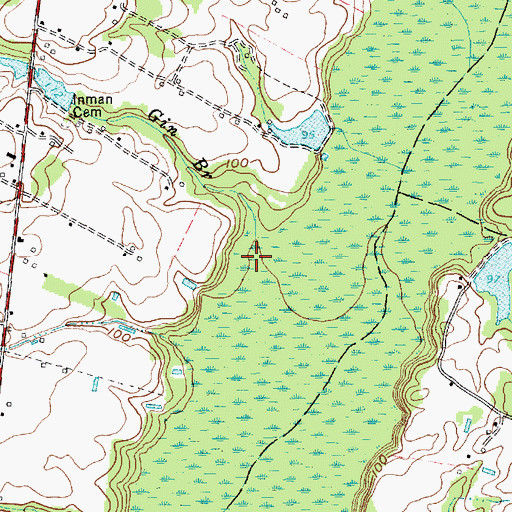 Topographic Map of Gin Branch, NC
